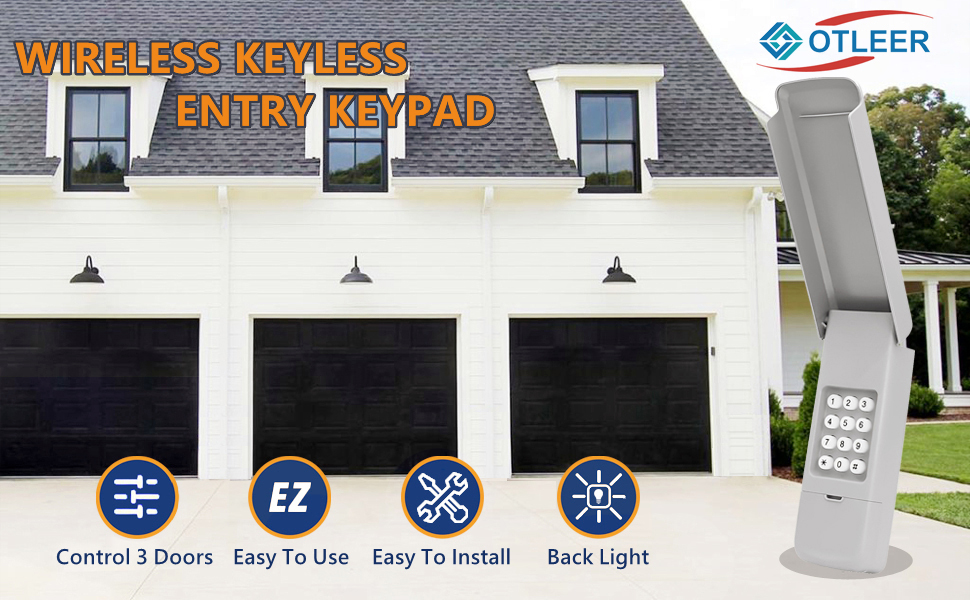 Universal Garage Door Opener Remote Keypad Compatible with Liftmaster