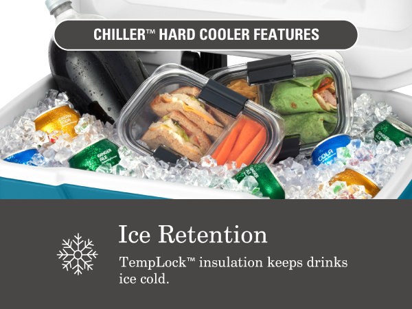 ice retention coleman chiller cooler templock insulate cold long lasting snacks drinks food travel