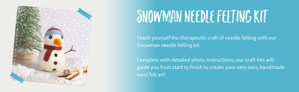 kit de feutrage à l'aiguille de noël bonhomme de neige