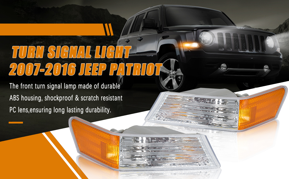nifeida Front Turn Signal Side Marker Lamp Replacement for Jeep Patriot 2007 2008