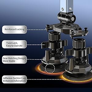 Dual Suction Cup Mount, Easy Installation
