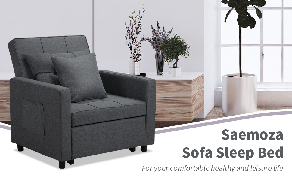 Saemoza Sleeper Sofa Bed, Chair Bed Sleeper 3 in 1 Multi