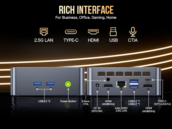 mini pc fast wireless wifi 6 connection ethernet bluetooth 5.2