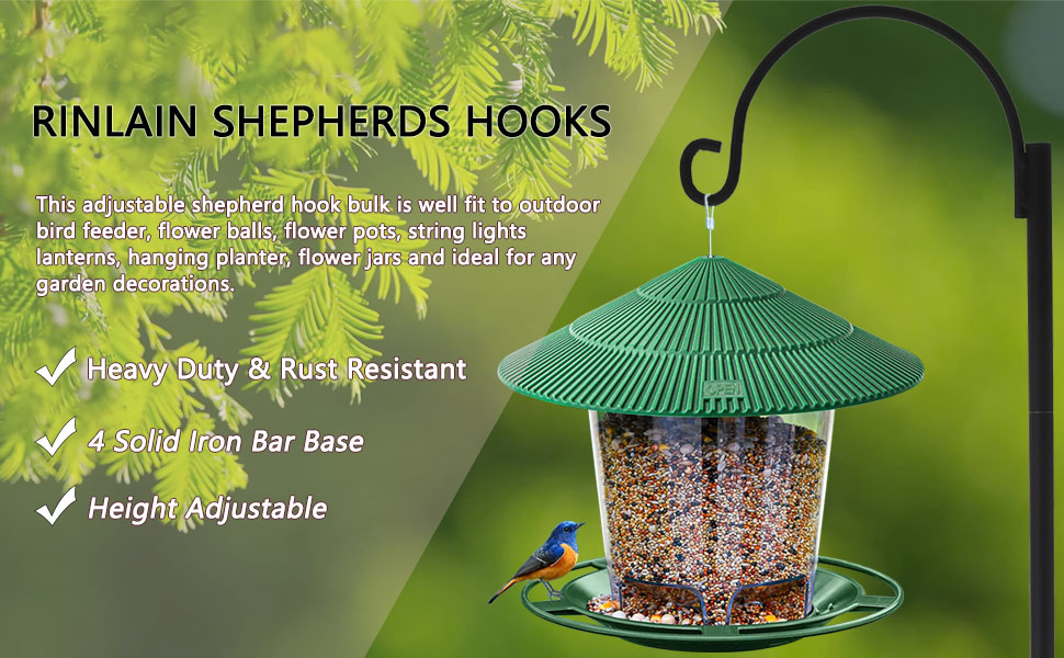 Outdoor Shepherds Hook for Bird Feeder 71 Inch , 3/4 Inch
