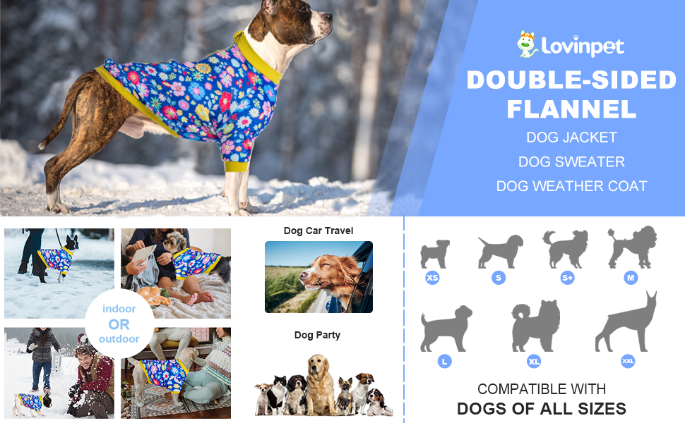 LovinPet Large Dog French Bulldog Sweater Warm Flannel