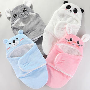 Baby Hooded Fleece Swaddle Blanket