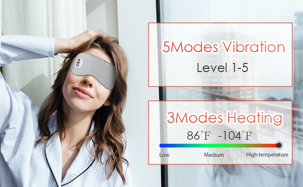 SandKing Cordless Heated Eye Massager with Cooling Eye Pad, Vibrating Heating