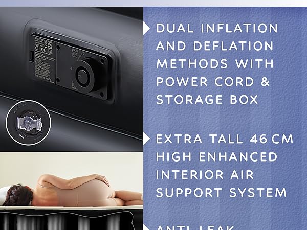 inflatable mattress air bed double blow up bed king air mattress airbed with built in pump camping