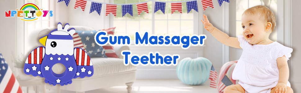 4th of july baby teething toy