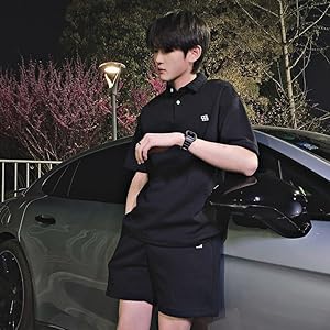 Malbon 黑Lゴルフウェアブラック新作ポロシャツおよびショートパンツのセット Malbon 黑Lゴルフウェアブラック新作ポロシャツおよびショート