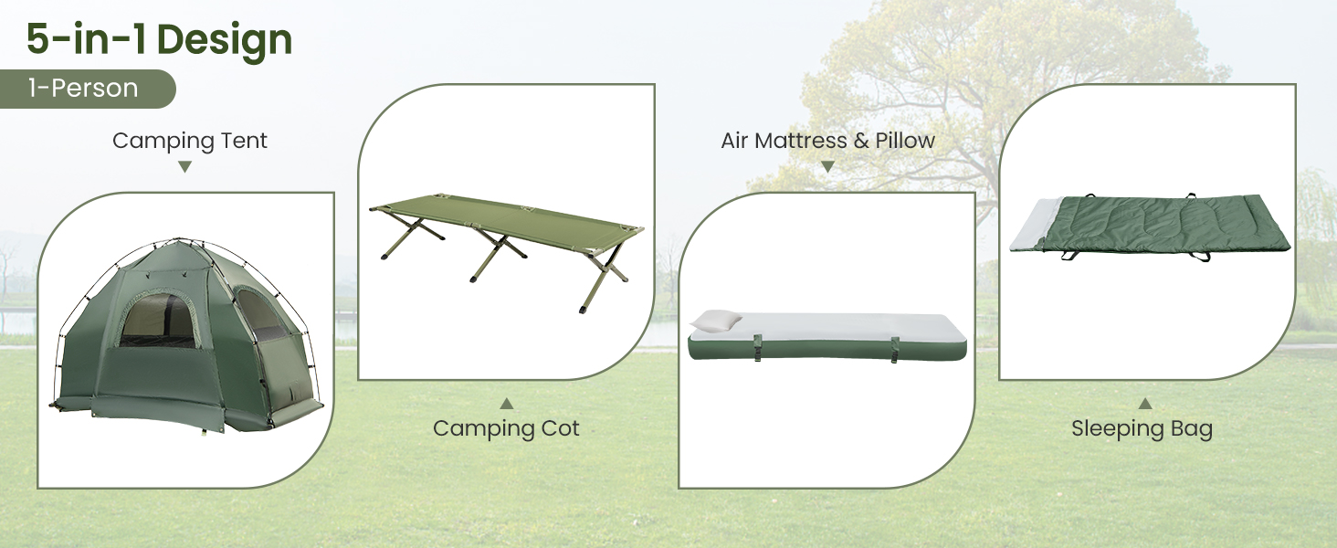 5 in 1 Foldable Camping Tent