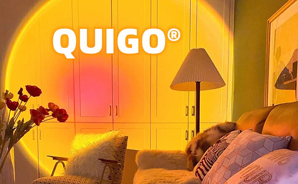 QUIGO Upgraded 10w Sunset Lamp Projector Led Lights Room Decor Night Light Kids Sun/Sunlight