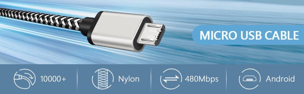 micro usb charger cable 10 ft