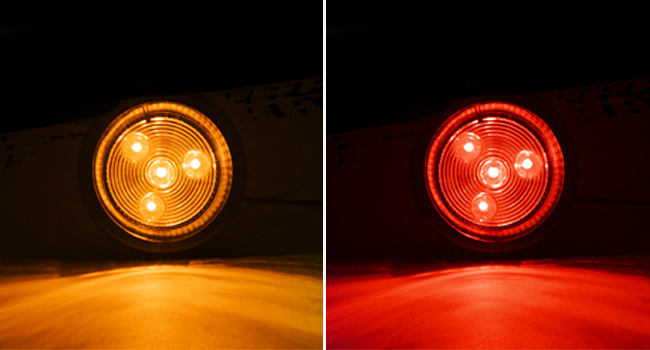 2inch 4led red amber round side marker light indicator lights for truck trailer rv camper