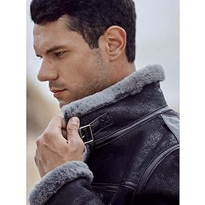 [Yuuki]ムートンレザージャケット　ブラック　ストリート Haruf ハルフ ムートンコート ムートンジャケット レザー