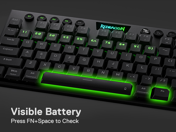 Amazon.com: Redragon K621 Horus TKL Wireless RGB Mechanical