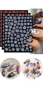 3D Snowflake Nail Stickers 