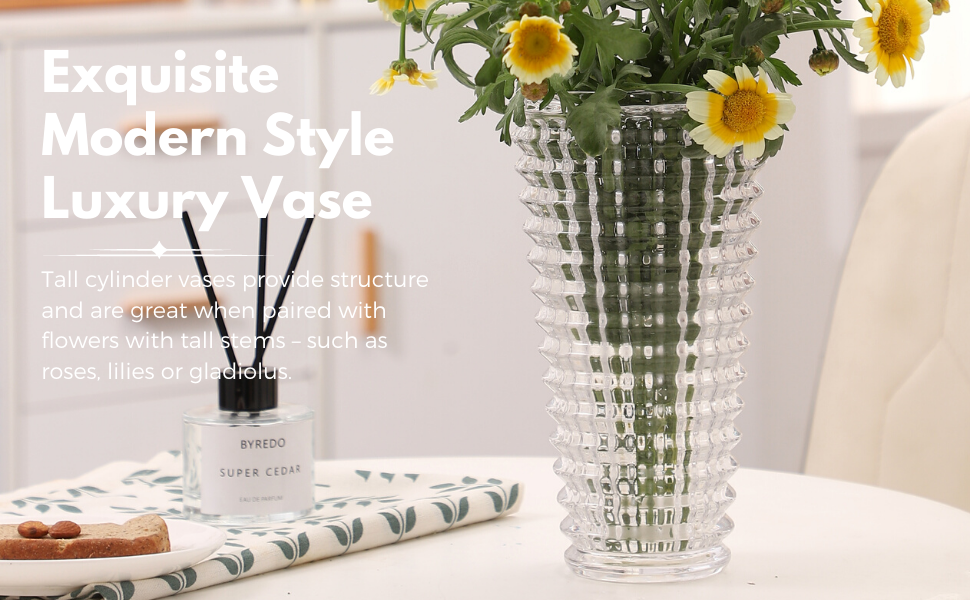 Crystal Vase, Glass Vase, Clear Vase, Modern Vase