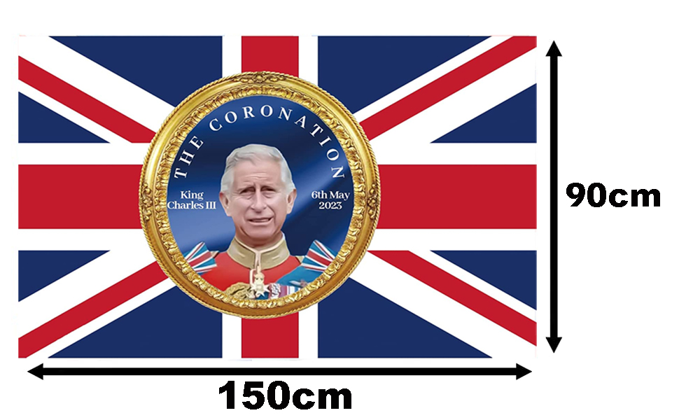 5ft x 3ft (150cm x 90cm) King Charles III Union Jack Coronation