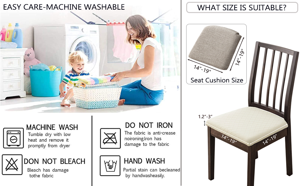 XUANZYANG Waterproof Seat Covers for Dining Room Chairs