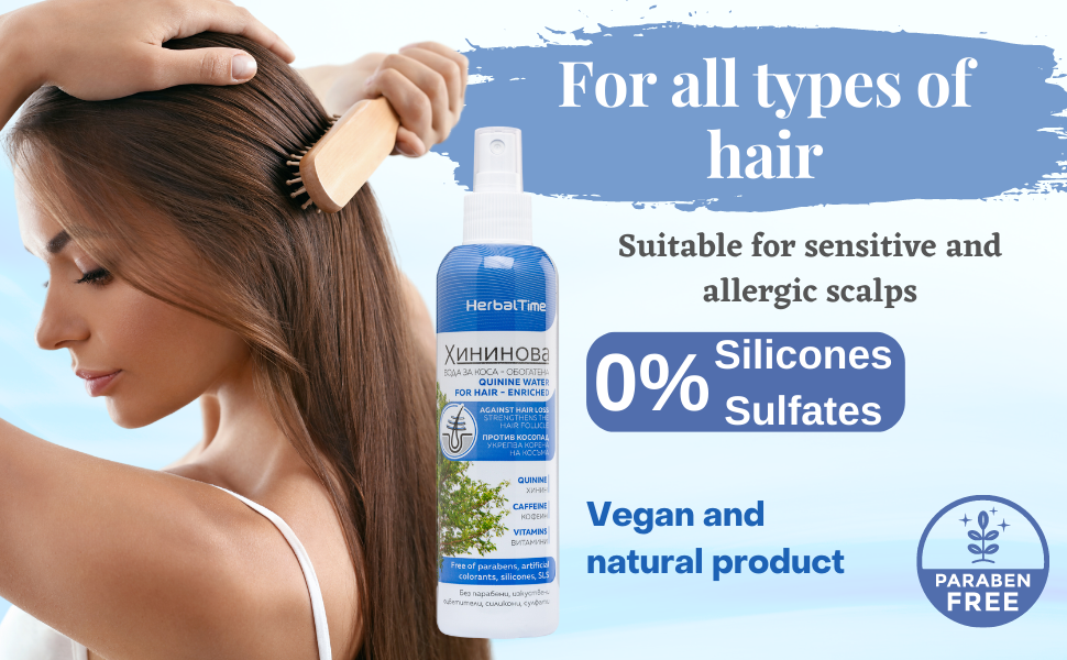 Quinine Hair Water Enriched, Powerful Hair Loss Treatment Parabens