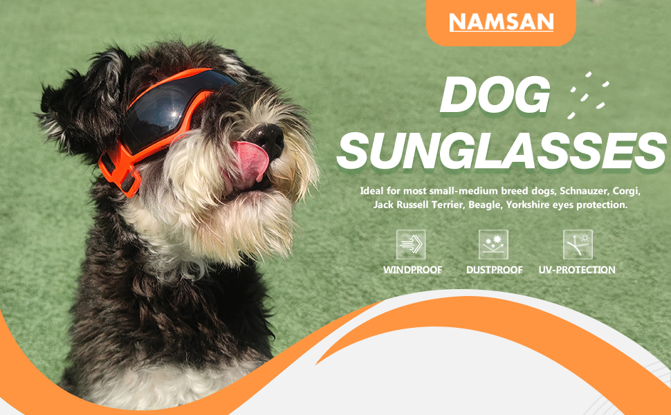 NAMSAN Dog Goggles Medium Anti UV Glare Dog Sunglasses for