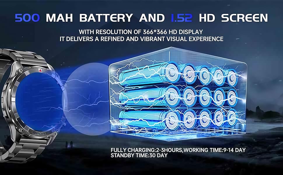 smart watche with 500mAh battery
