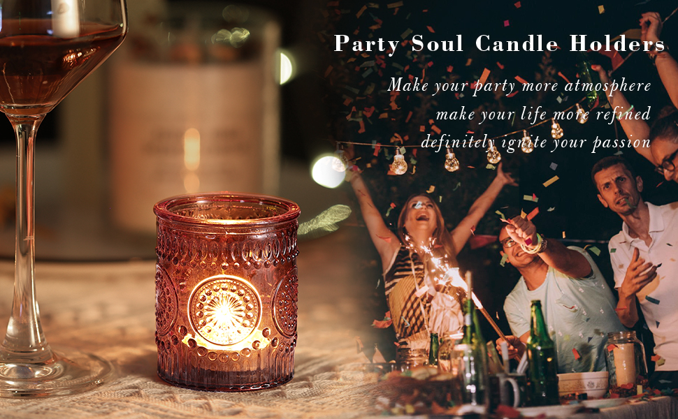 DARJEN Amber Votive Candle Holders Set of 36 Glass Candle