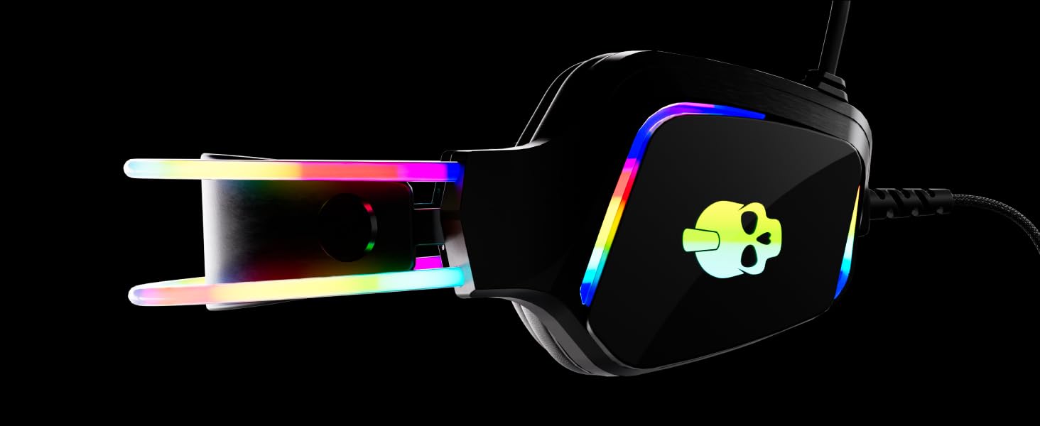 side view of gaming RGB headset.