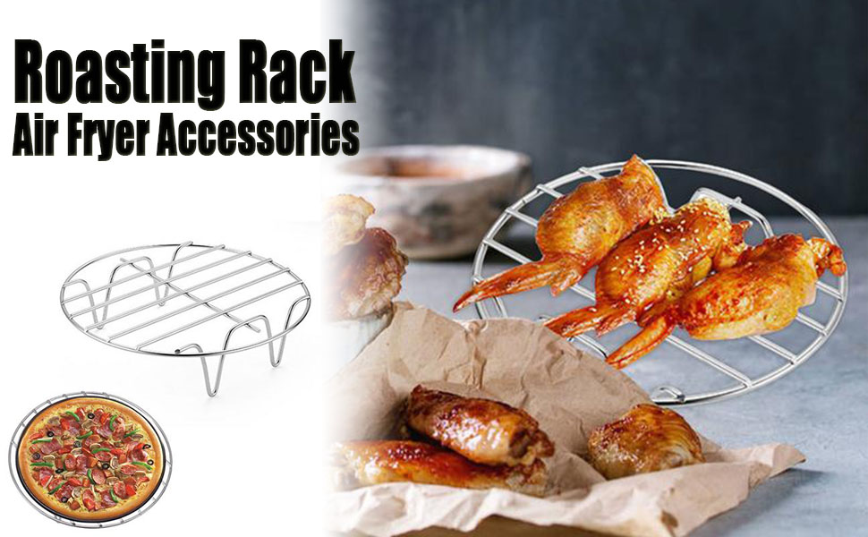 6, 7, 8 Inches Round Roasting Rack, Air Fryer Accessories Stainless