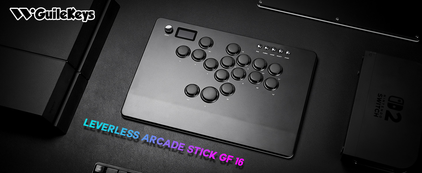 Amazon.com: GuileKeys Leverless Controller Arcade Stick GF-16 ...