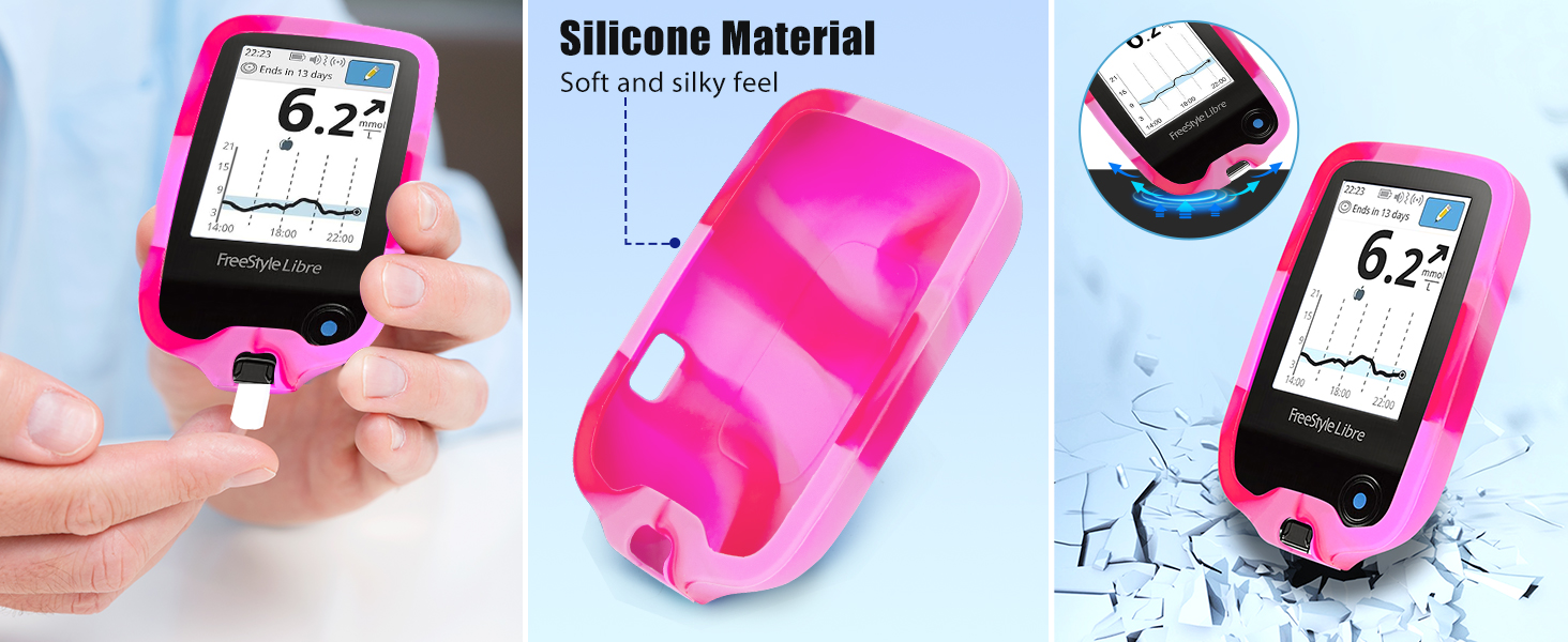 The silicone case for Libre 2 reader diabetic sensor covers with Adhesive Patches