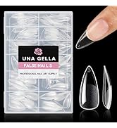 UNA GELLA Stiletto Gel x Nail Tips Full Cover 312Pcs No C Curve Stiletto Nail Tips Pre-buff Press...