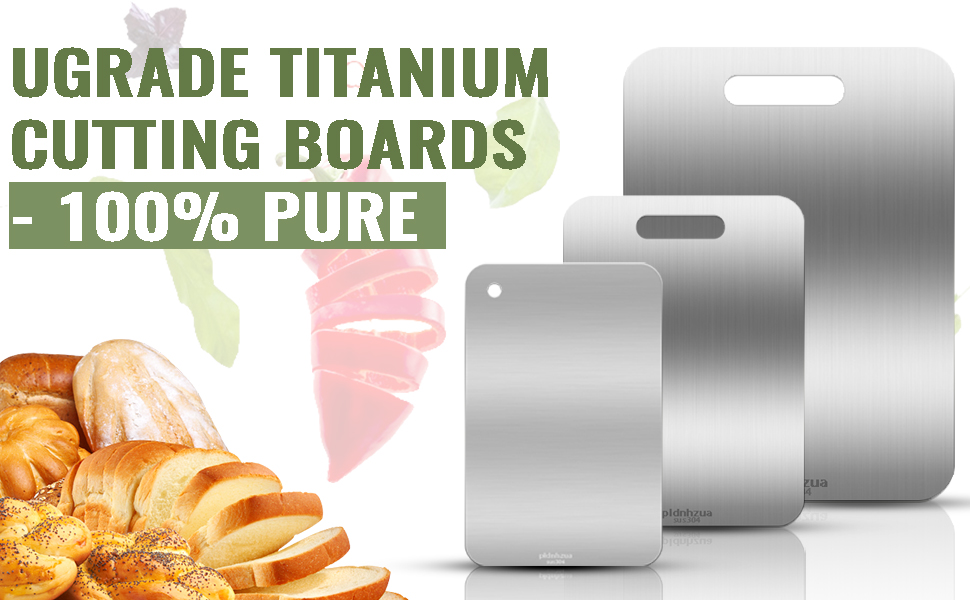EZBNG Titanium Cutting Board, Stainless Non Stick Chopping Board, Countertop Non