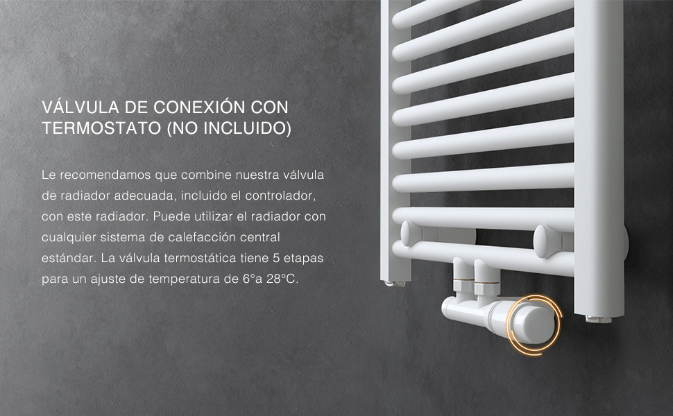 doporro Calefacción de baño diseño recto 140x50cm radiador ...