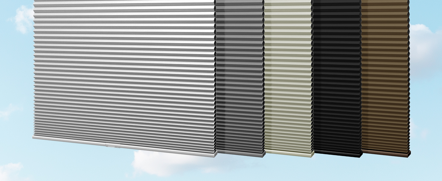 MoDanCeQ No Drill No Tool Cordless 1.5" Blackout Cellular Shades for