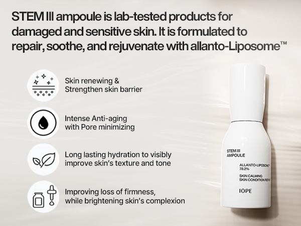 STEM III AMPOULE is lab-tested products for damaged and sensitive skin,