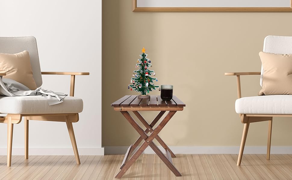 Hngilkoo Outdoor Table Side Small Wood End Square Table