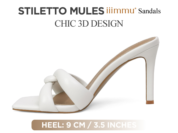 Amazon.com | iiimmu 3.5 IN High Heels Mules Open Toe Heeled