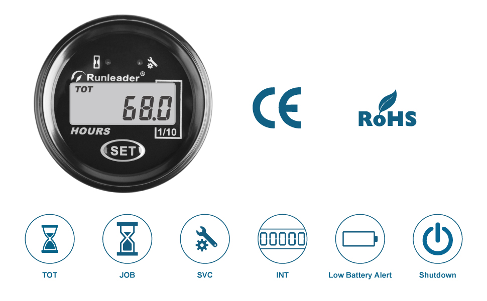 Amazon.com: Runleader RL-HM069AL11 LCD Hour Meter Gauge, AC6V to 85V ...
