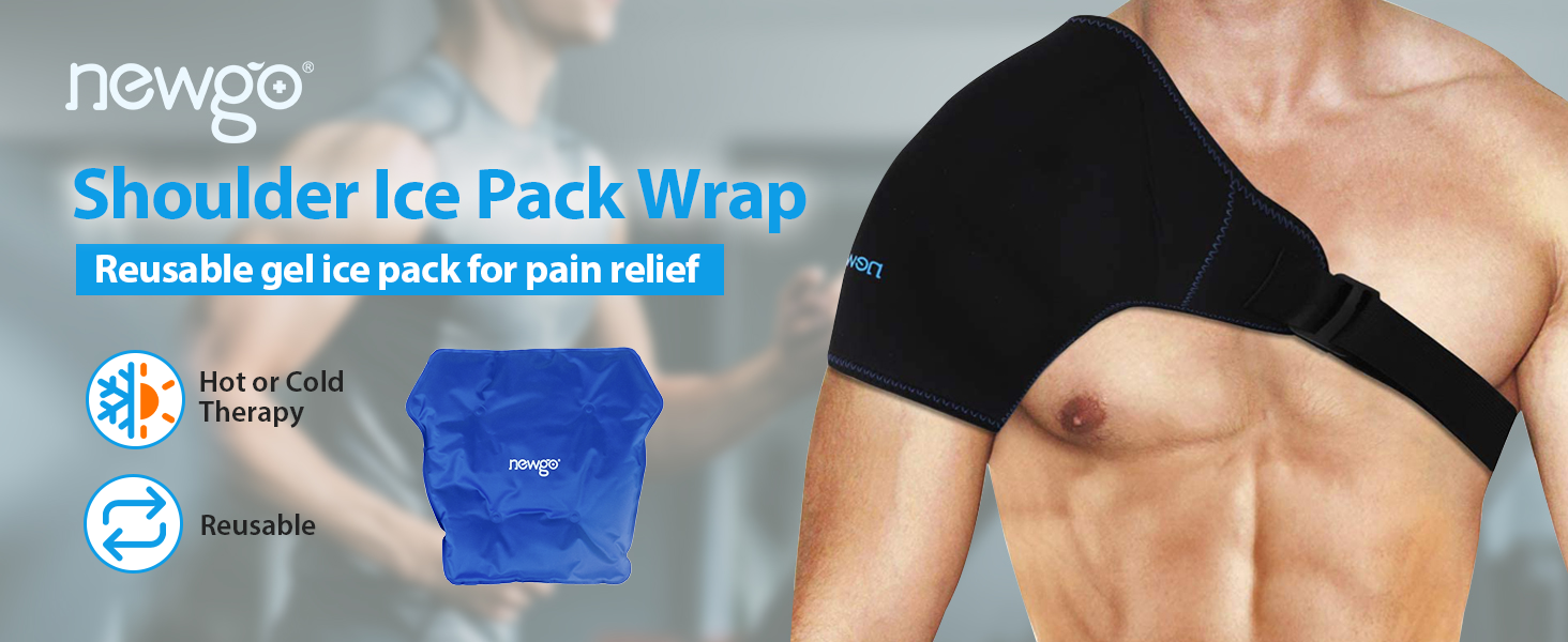 NEWGO Shoulder Ice Pack Rotator Cuff Cold Therapy, Reusable Ice Pack