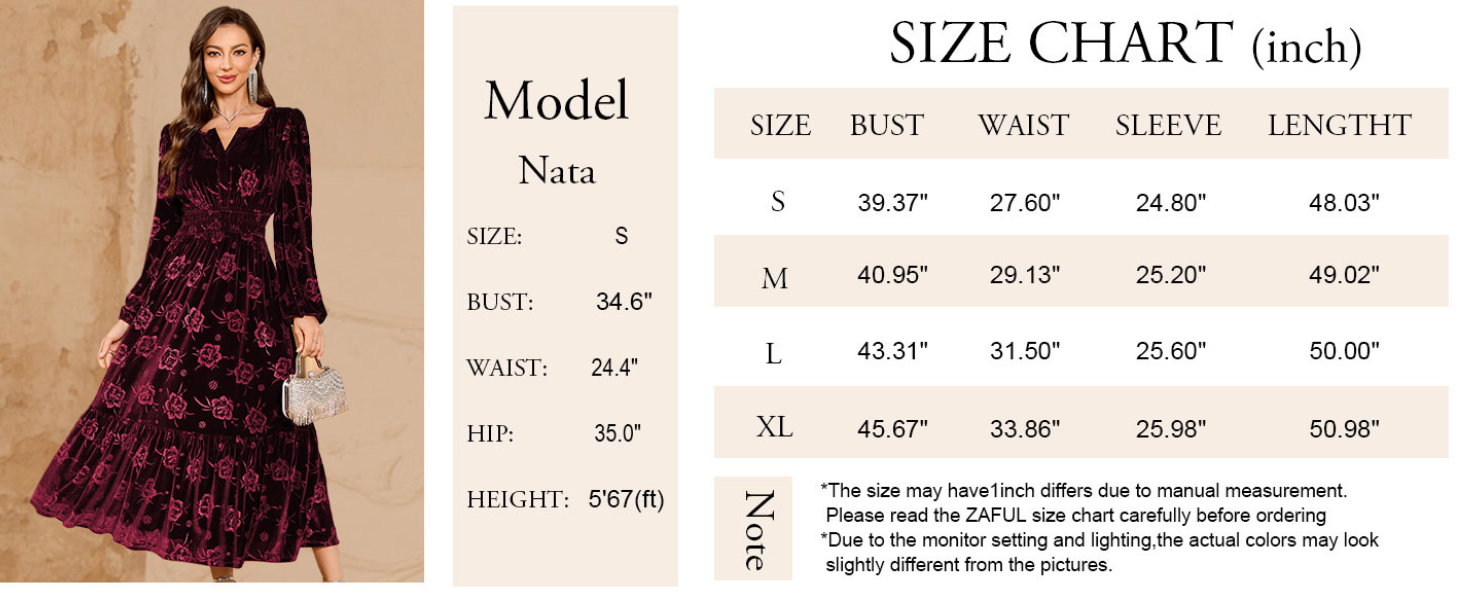 ZAFUL Womens Fall 2025 Velvet Maxi Dresses Long Sleeve Cocktail Wedding Guest Dress