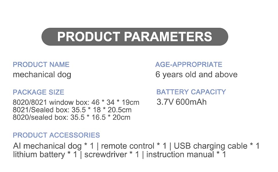 PRODUCT PARAMETERS