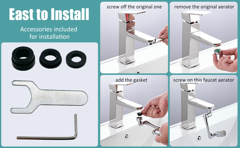 1080 Degree Swivel Tap Extender Aerator for Bathroom Sink Tap Big Angle