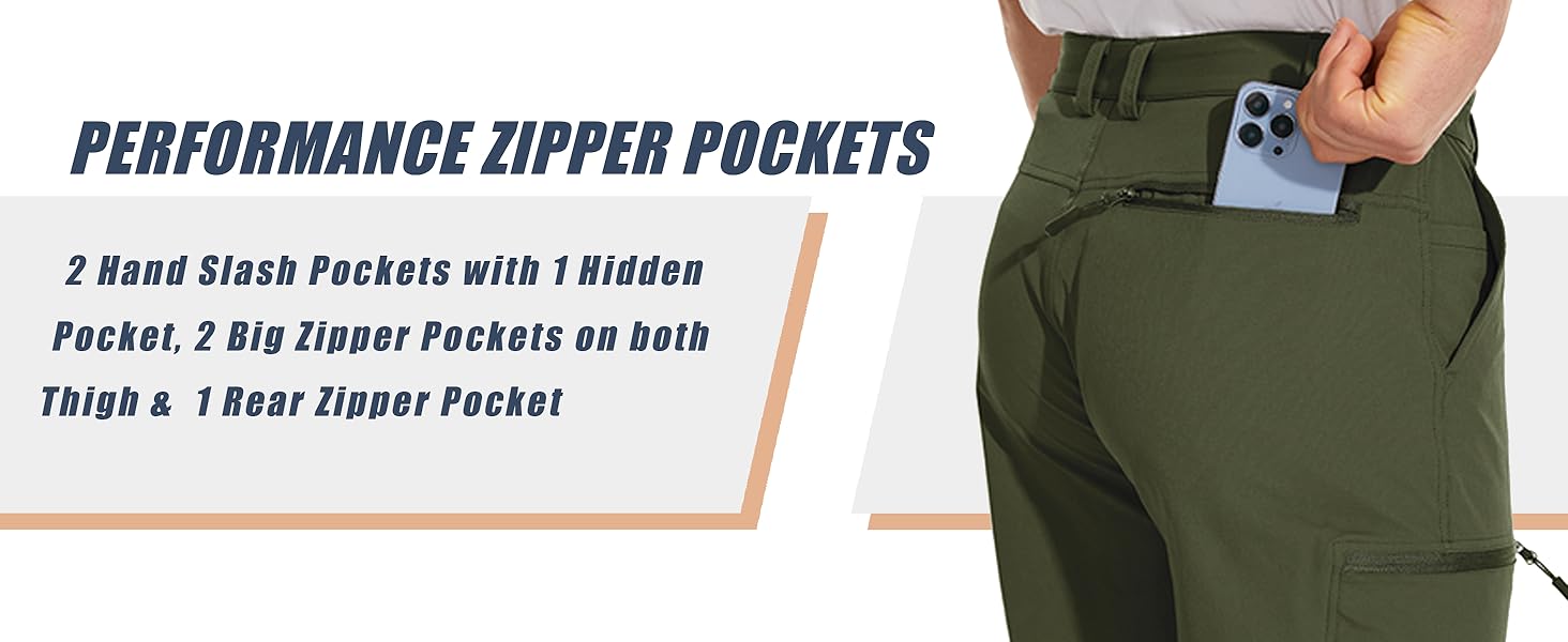 MAGCOMSEN Men's Cargo Work Trousers Comfortable Golf Trousers Mountain Active Climbing Trousers