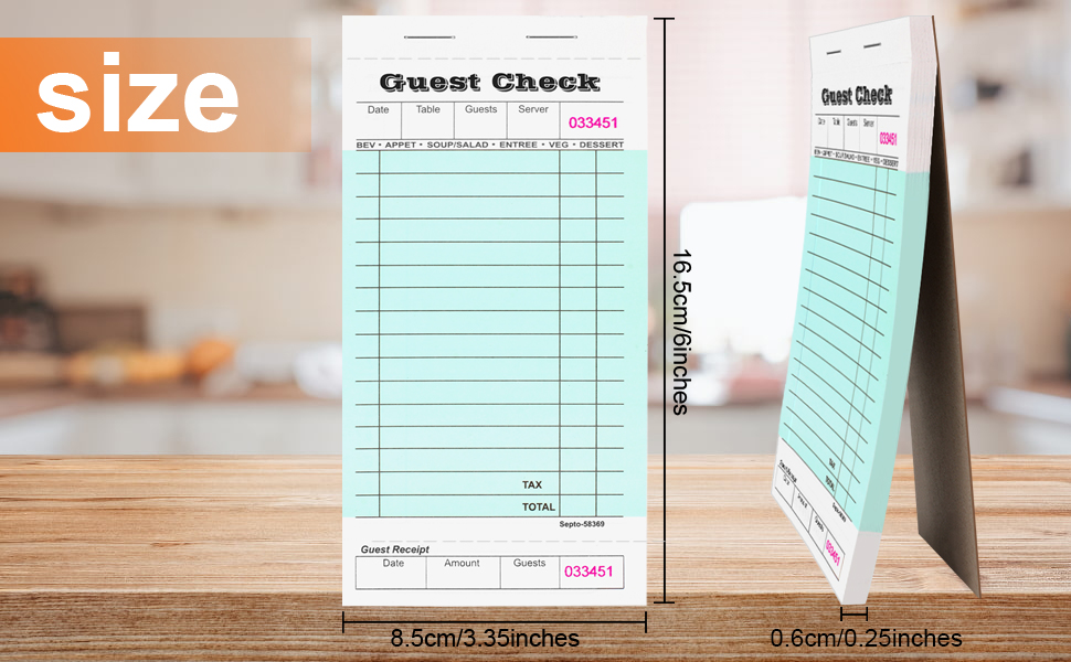 12 Pack Server Note Pads, Guest Check Books for Servers