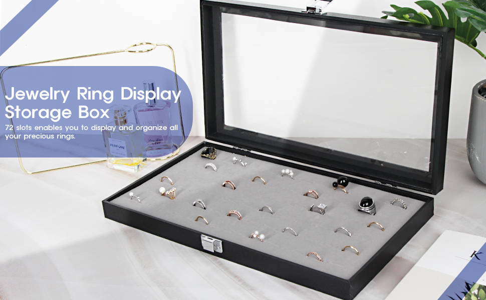 JackCubeDesign Jewelry Ring Display Organizer Storage Box Case Tray