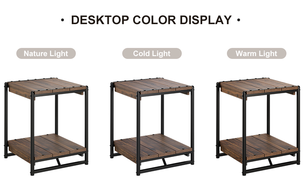 IDEALHOUSE Farmhouse End Table, 19.6 Inch Industrial Side
