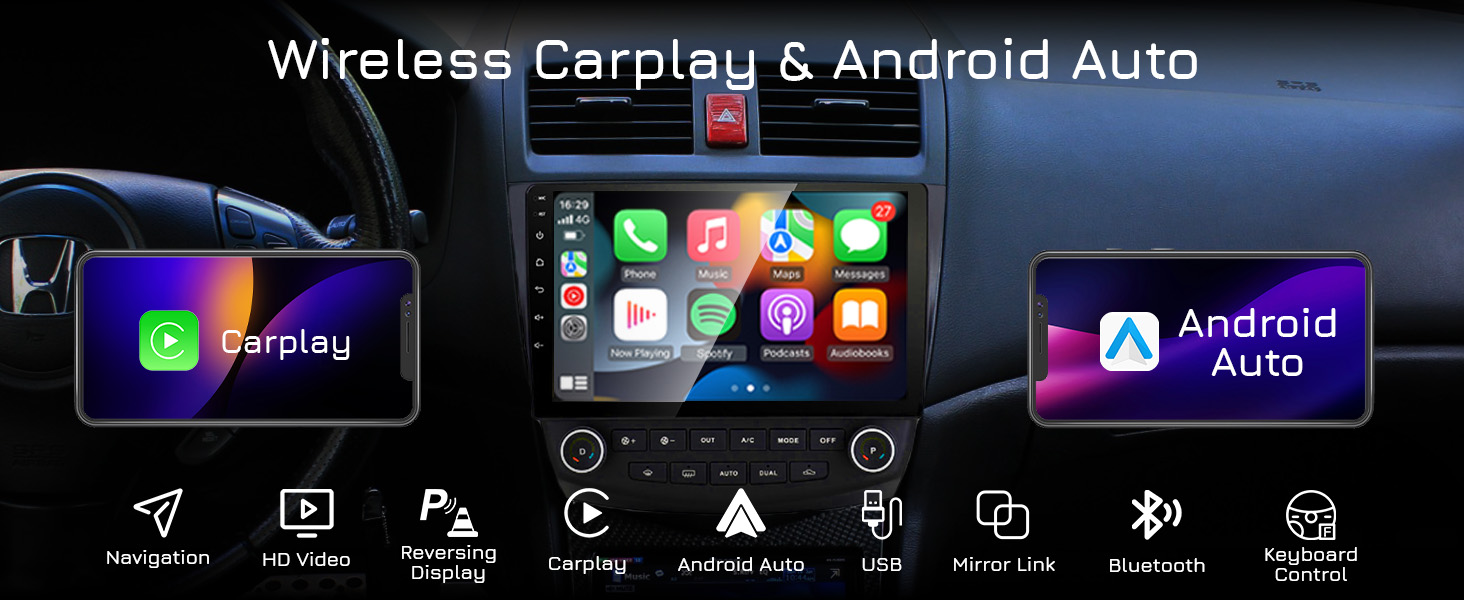 2003-2007 honda accord 7th carplay radio bluetooth screen