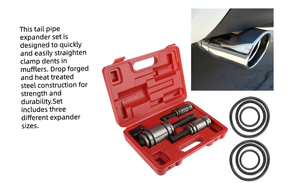 Tail Pipe Expander, Steel Material 3pcs Tail Pipe Tailpipe Expander